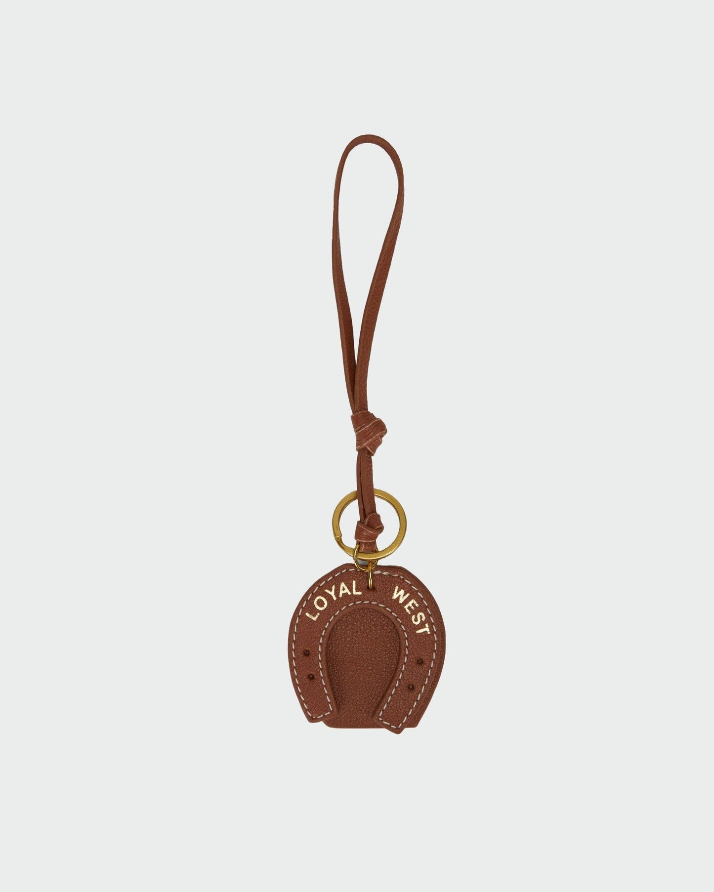 Myra Bag - Loyal West Horse Shoe Bag Charm In Calf Leather - Tan - Single