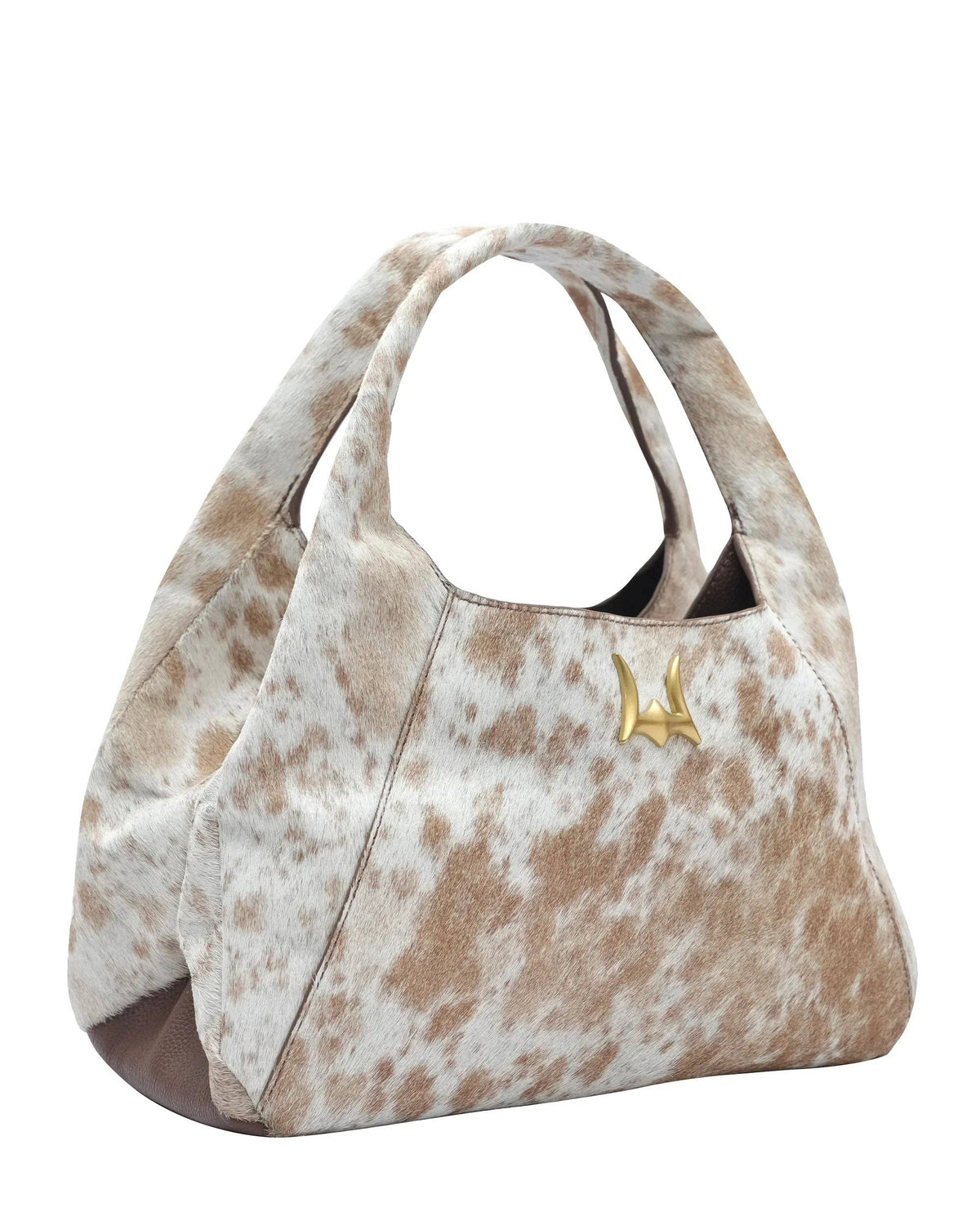 Loyal West - Vita Servans Hobo Bag - Brown & White Cowhide