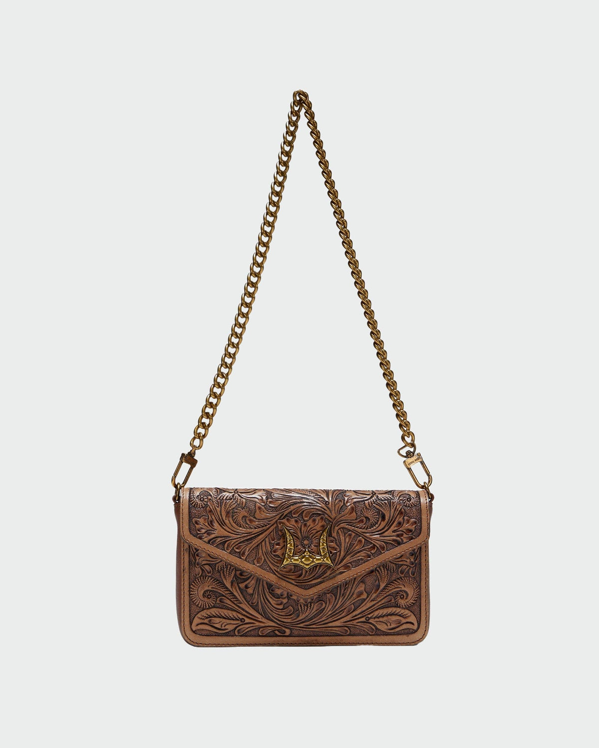 Loyal West - The LW On The Go Mini Chain Bag- In Brown & White Cowhide And Calfskin