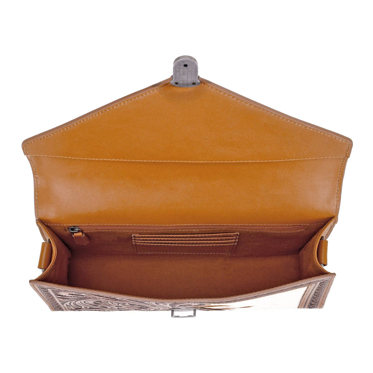 Myra Bag - Circe Hand Tooled Bag for Women in tan with hairon - Tan