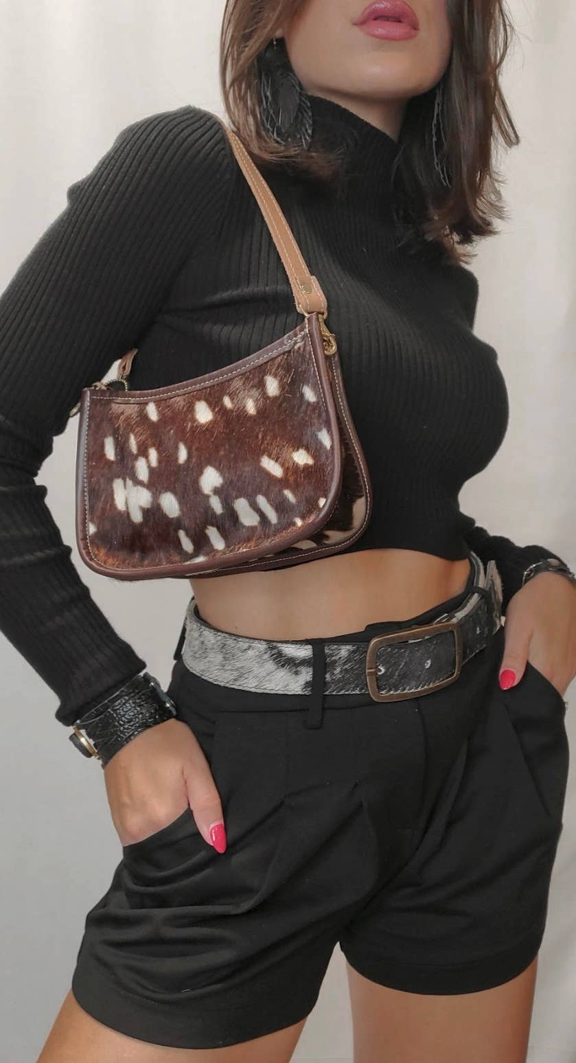 Charlie Leather - Nora Mini Handbag & Crossbody  - Gold Fur