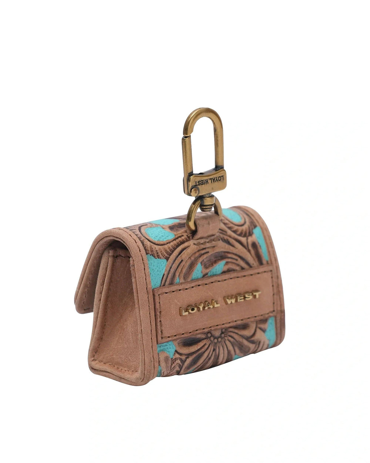 Loyal West - Handtooled Gloriana Clip On Bag Charm - Whiskey & Water