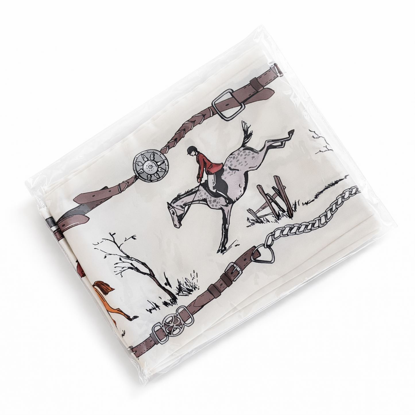 Ellison+Young - Heritage Equestrian Jumbo Twilly Scarf – Horse & Bridle Print