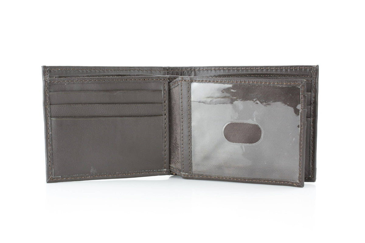 Leather Impressions Inc - Western Cowhide Bifold Wallet with Filigree Tooling & Concho - Long Horn