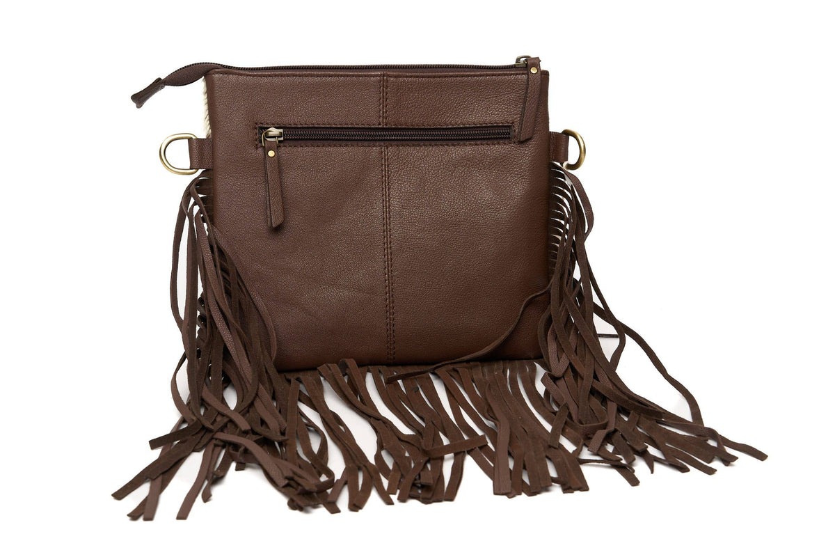 Leather Impressions Inc - Fringe Messenger Bag with Bison & Cactus ABHB 18-26108