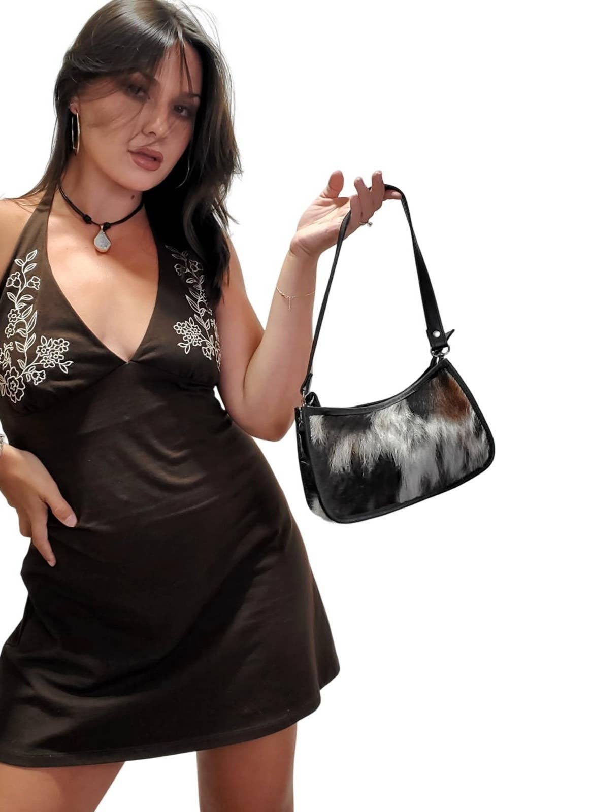 Charlie Leather - Nora Mini Handbag & Crossbody  - Gold Fur