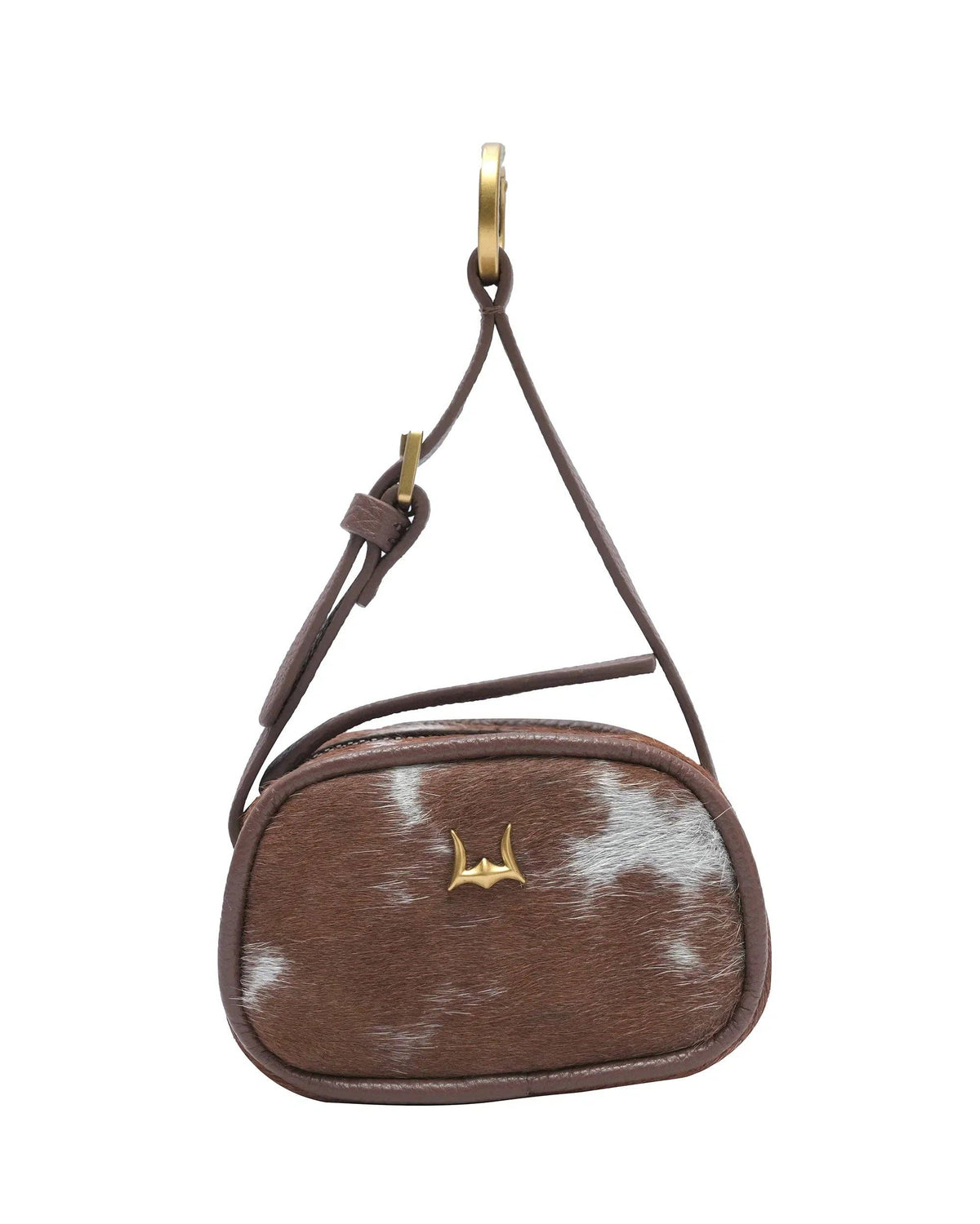Loyal West - Sophia Micro Bag Charm - Brown & White Cowhide