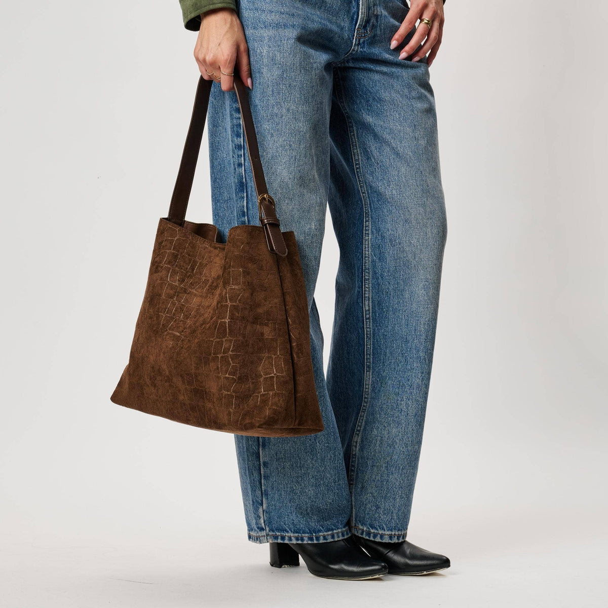 Moda Luxe - Neve Croco Tote - Chocolate