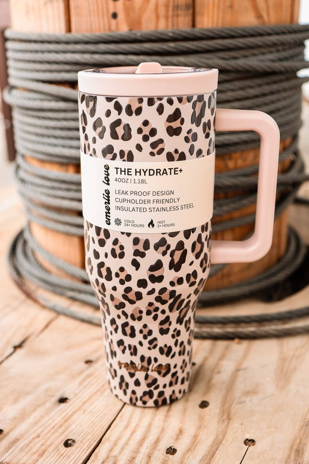 Emerlie Love - The Hydrate+ 40oz Tumbler - Neutral Leopard