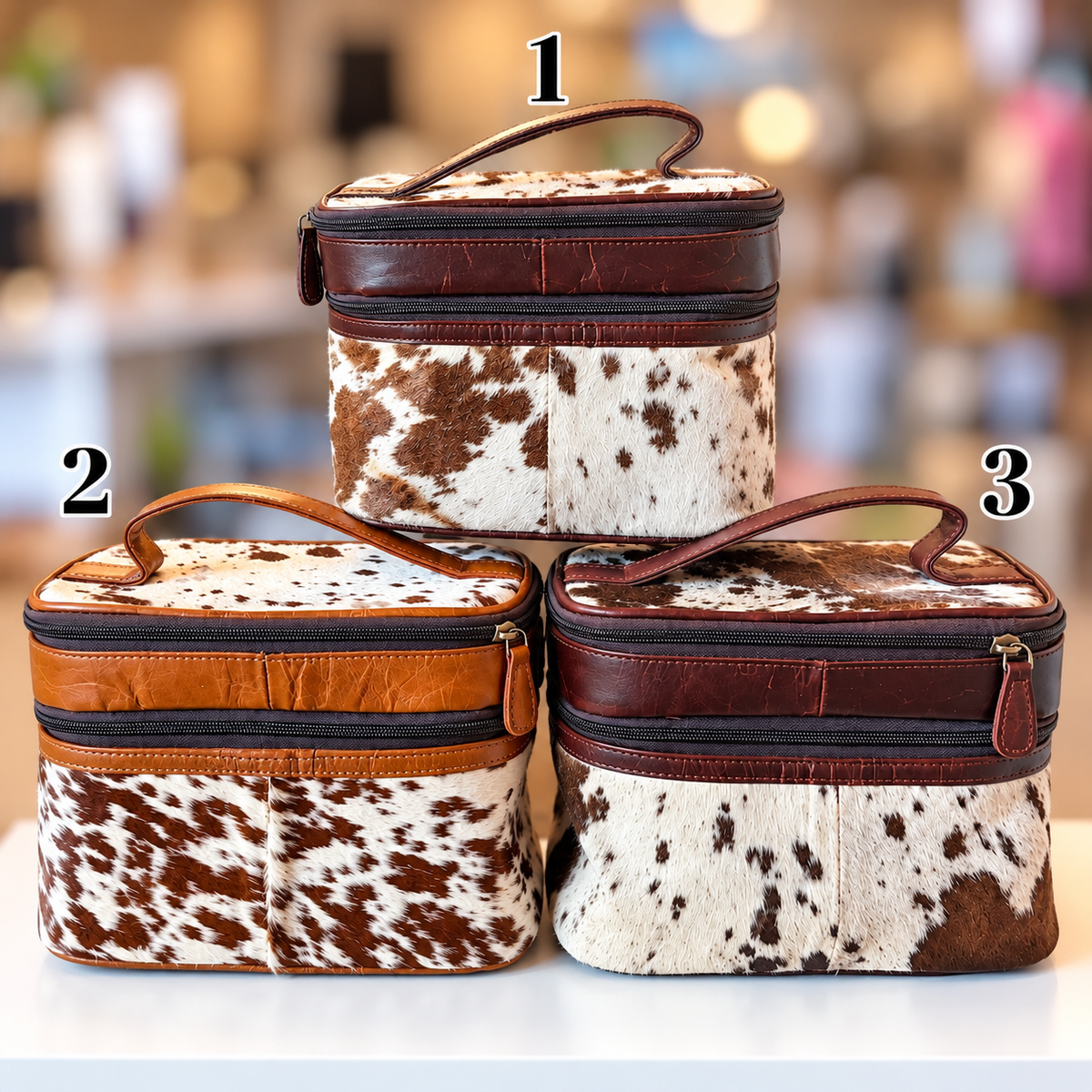 Cowhide Makeup Bags
