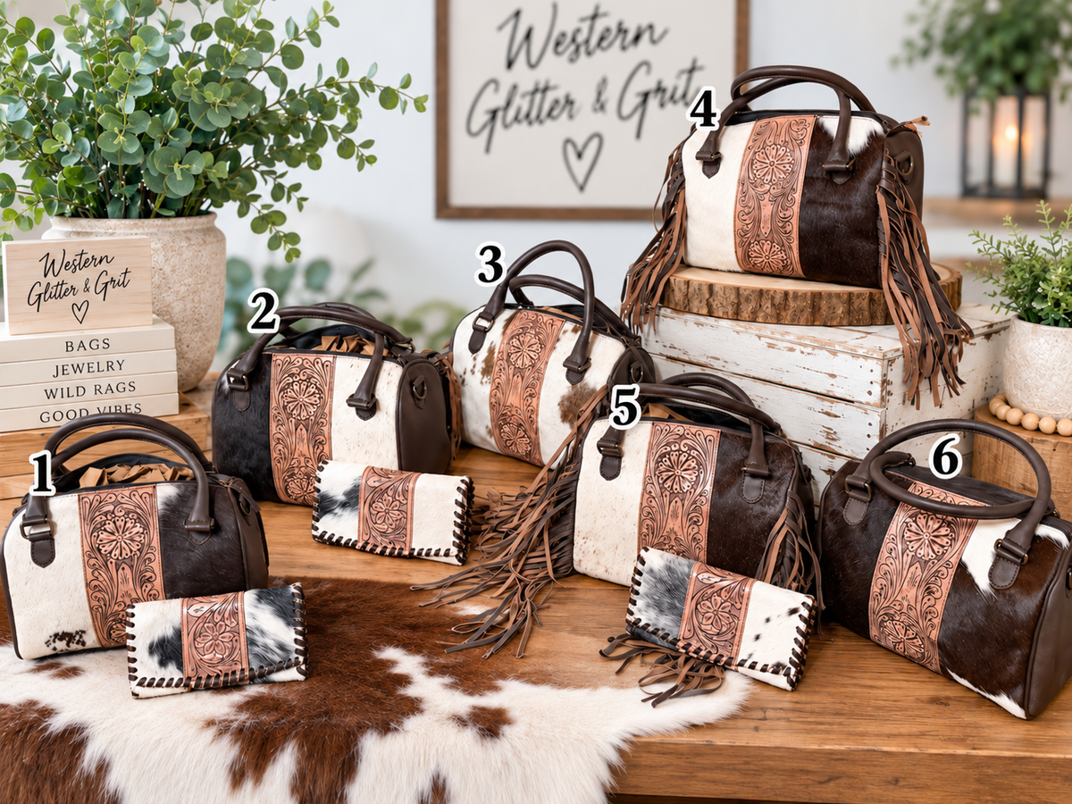 Dust and Hide - Western Glitter and Grit exclusive branded speedy with wallet and free wild rag!