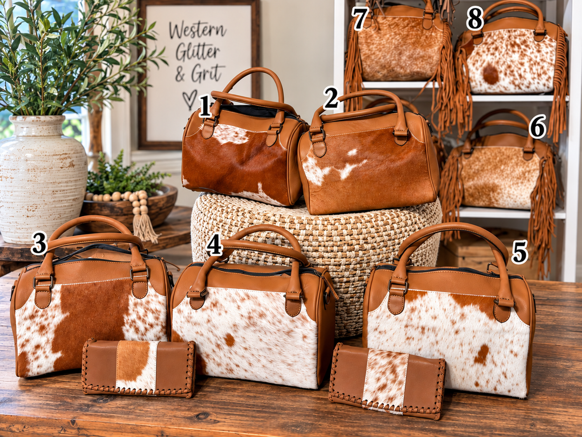 Stock yard- Exclusive western glitter and grit branded speedy bag with wallet! ( comes with free wild rag)