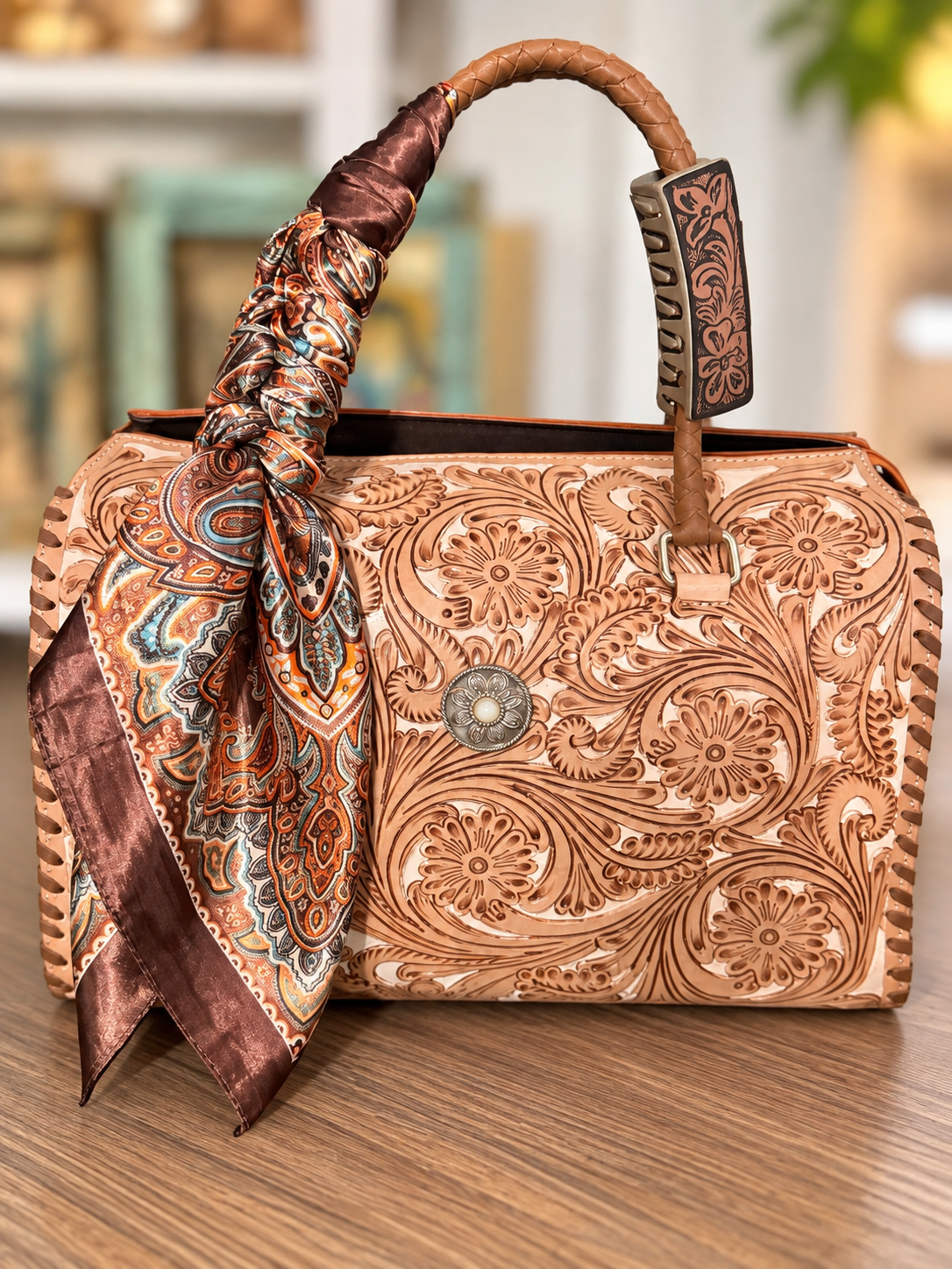 Western glitter and grit, exclusive branded speedy with wild rag and clip included large!