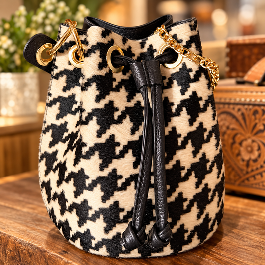 Hair-on small Italian bucket bag! Made in Italy!
