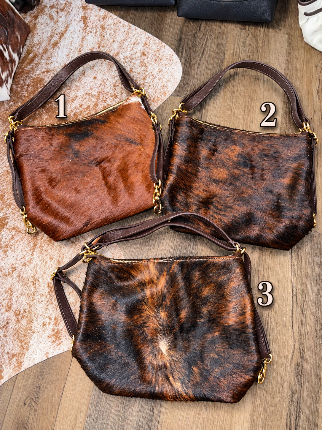 The brindle convertible hairon hobo / backpack - these are the hides- Made in Italy!
