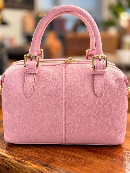 Baby blush pink bowler bag medium size! Made in Italy!( comes with a wild rag)