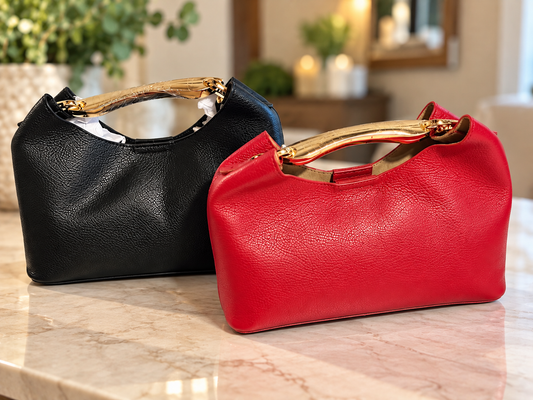 Mini Hobo Bag,made in Italy! Option 1 black Option 2 red