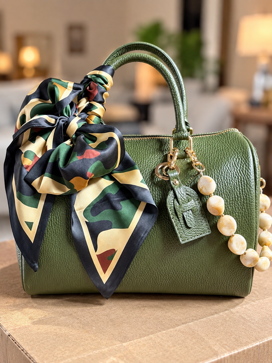 The Bougie Camo medium Italian pebbled leather speedy bag!