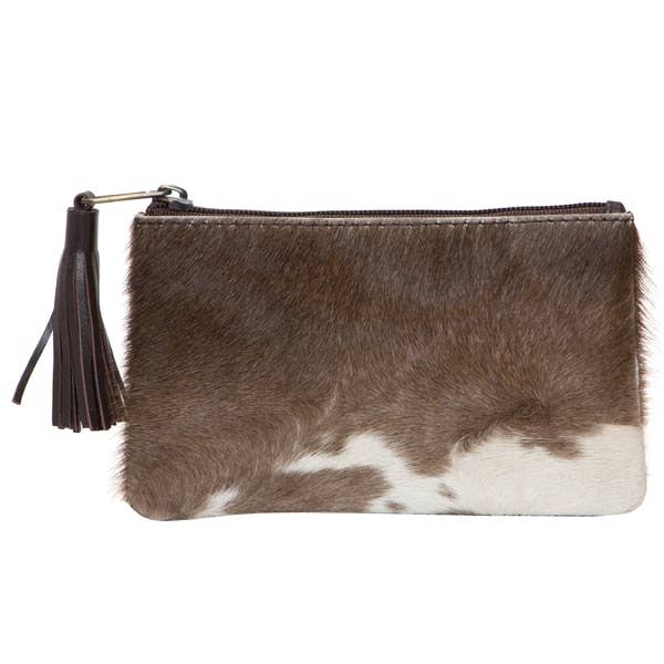 The Design Edge - Small Tassel Cowhide Purse - York (71015) - Black & White