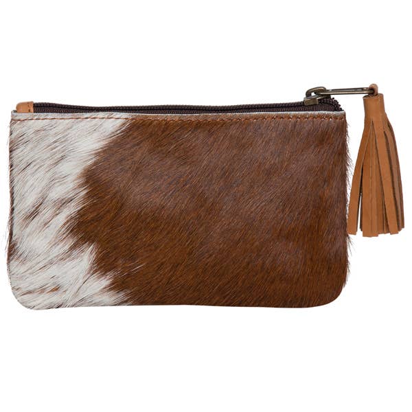 The Design Edge - Small Tassel Cowhide Purse - York (71015) - Black & White