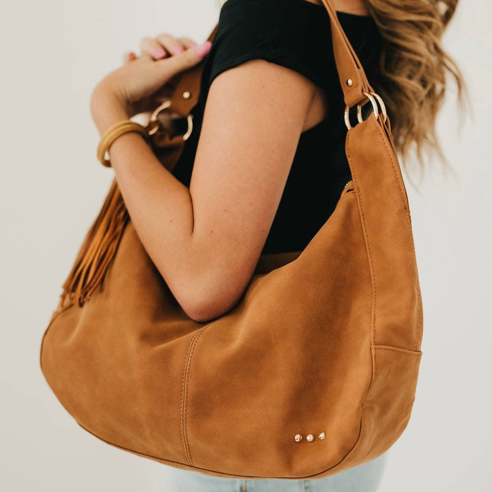Pretty Simple - Hazel Hobo Shoulder Bag with Tassel - Leopard