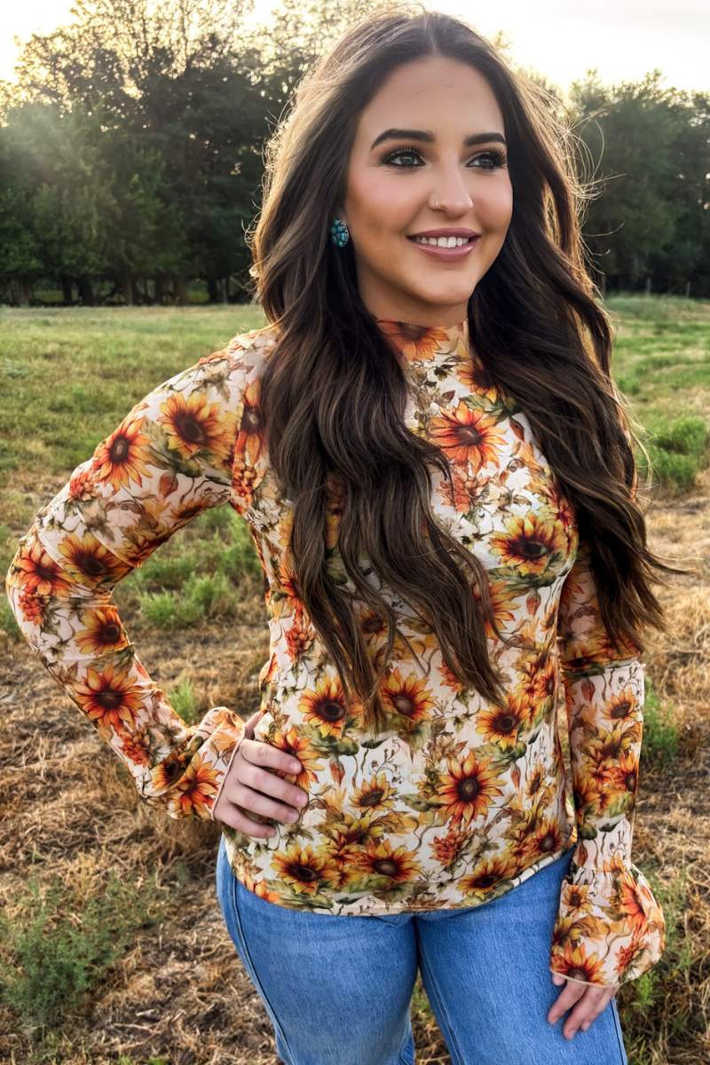 Sterling Kreek - Sunflower Shine Mesh Top - L