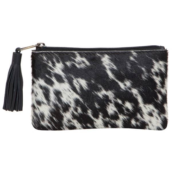 The Design Edge - Small Tassel Cowhide Purse - York (71015) - Black & White