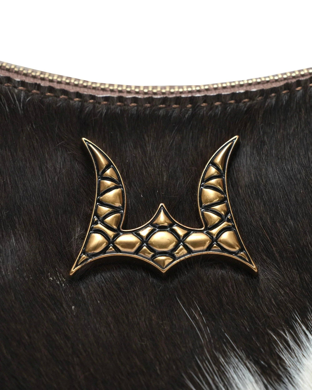 Loyal West - Montana Medium Shoulder Bag - Black & White Cowhide
