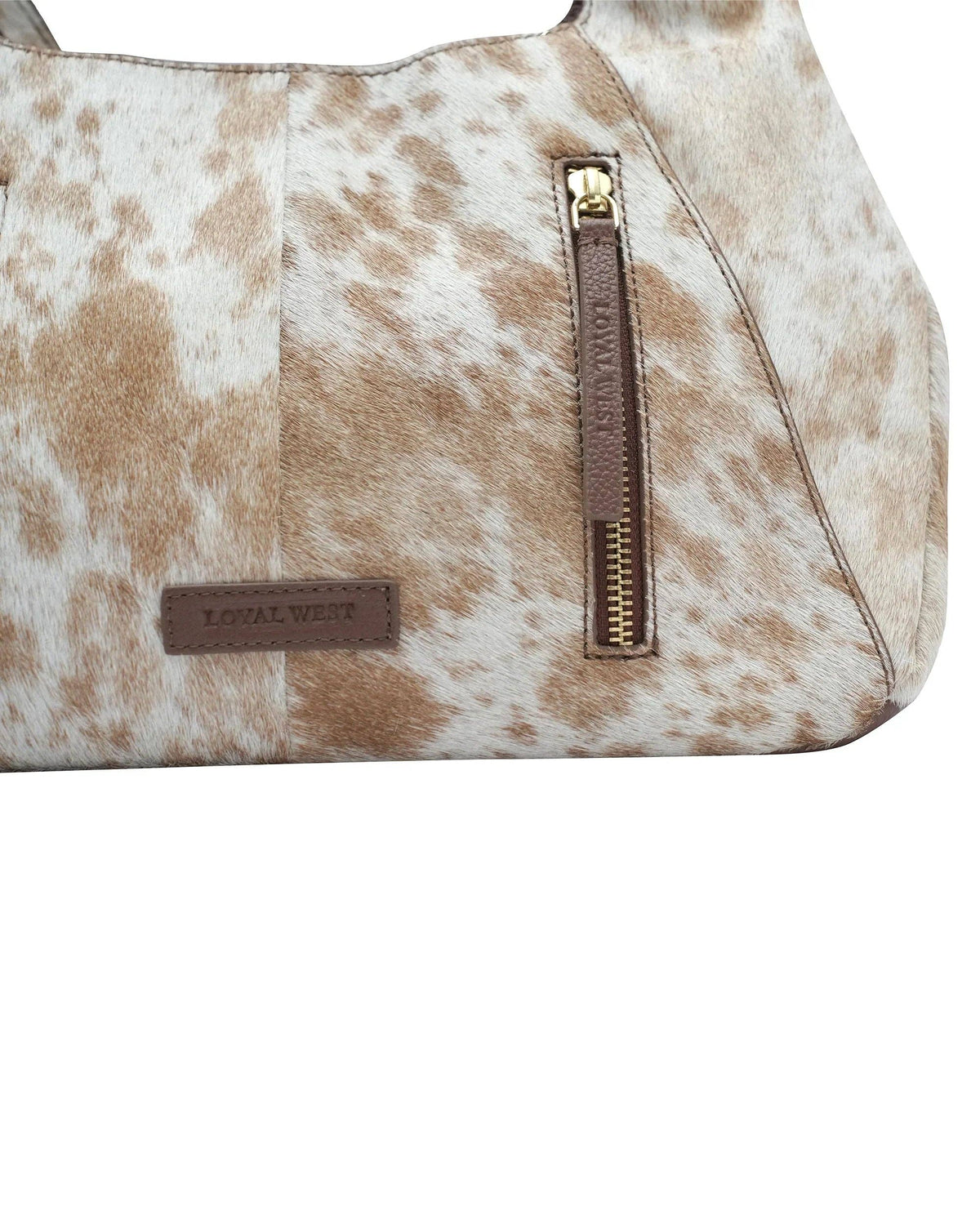 Loyal West - Vita Servans Hobo Bag - Brown & White Cowhide