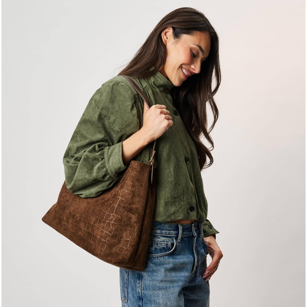 Moda Luxe - Neve Croco Tote - Chocolate