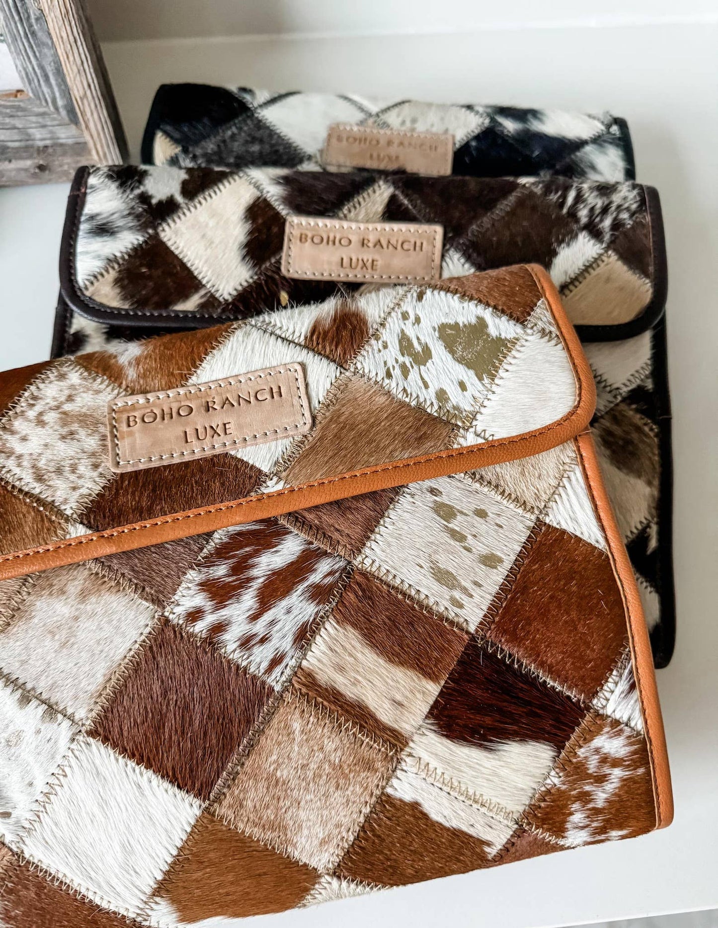 Boho Ranch Shop - BOHO LUXE FOLDABLE travel makeup jewelry bag Genuine Cowhide