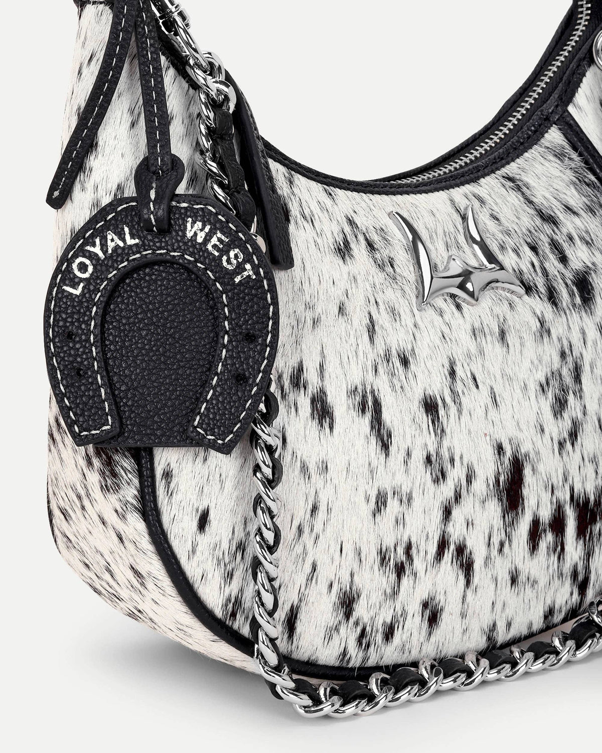 Loyal West - Dannia Medium Purse In Black & White Cowhide