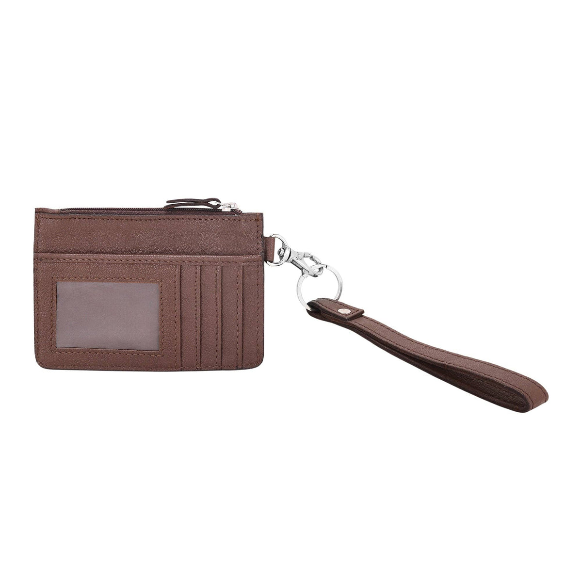Myra Bag - Hand Hewn Card Holder for Women in brown with hair on and hand tooled detail - Brown