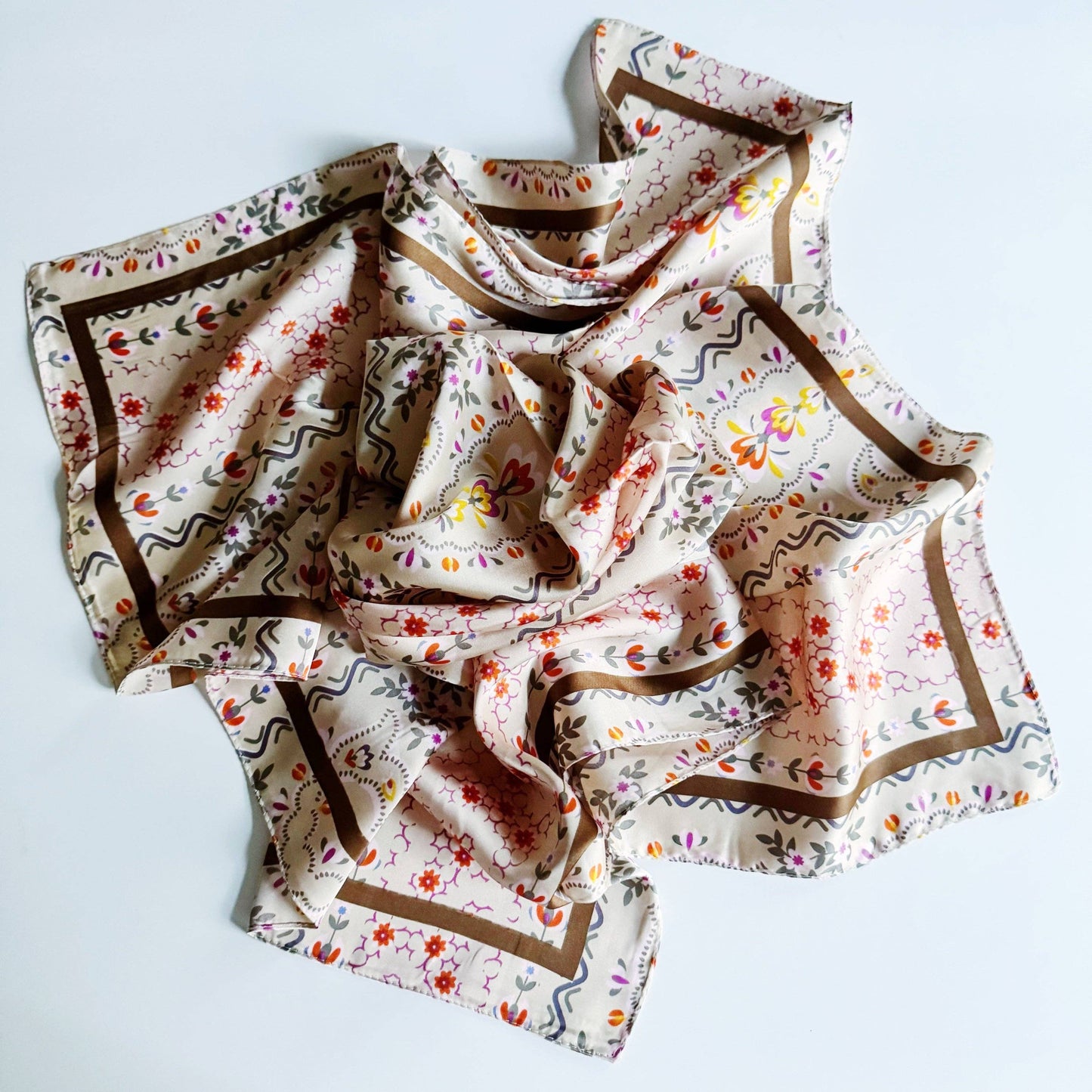 Ellison+Young - Silky Muse Satin Square Scarf - Chic Silky Scarf For Hair, Neck, Or Bag Styling - Zebra Muse