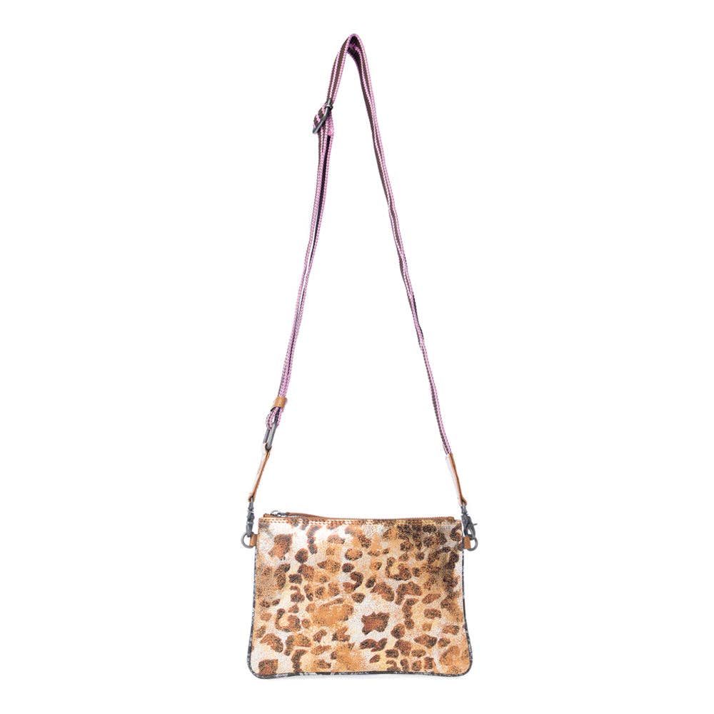 Myra Bag - Safari Dawn Leather Bag in Golden Snake Print - Golden Snake Print