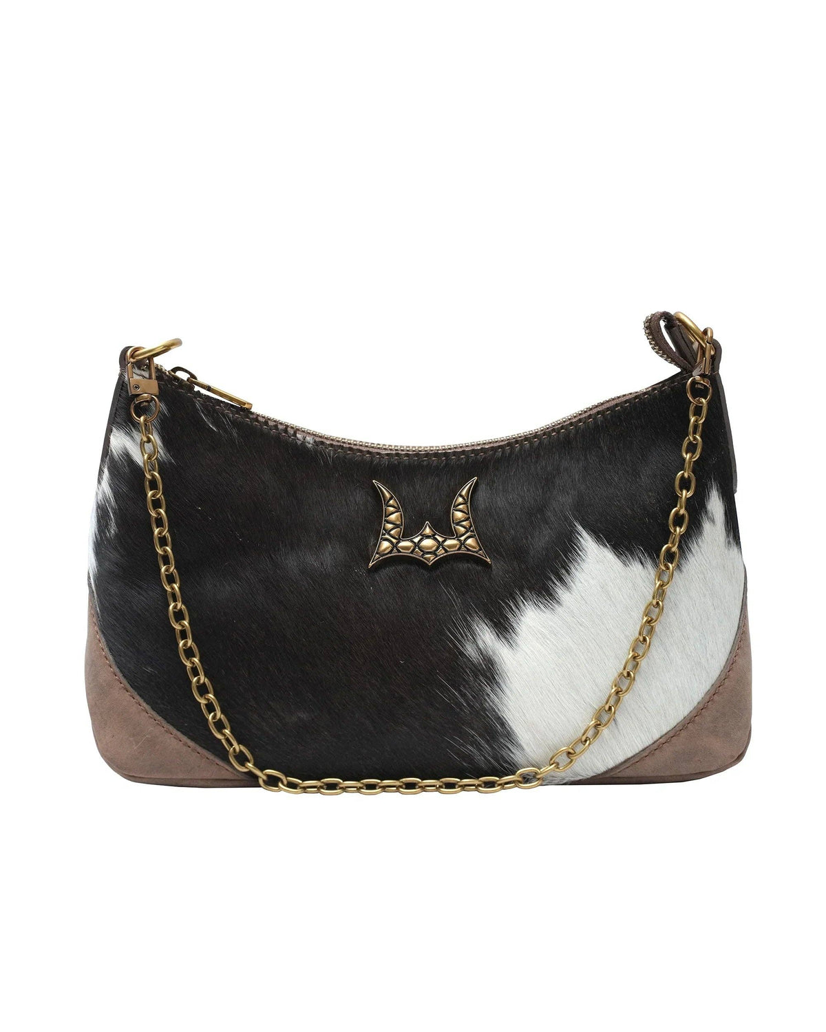 Loyal West - Montana Medium Shoulder Bag - Black & White Cowhide