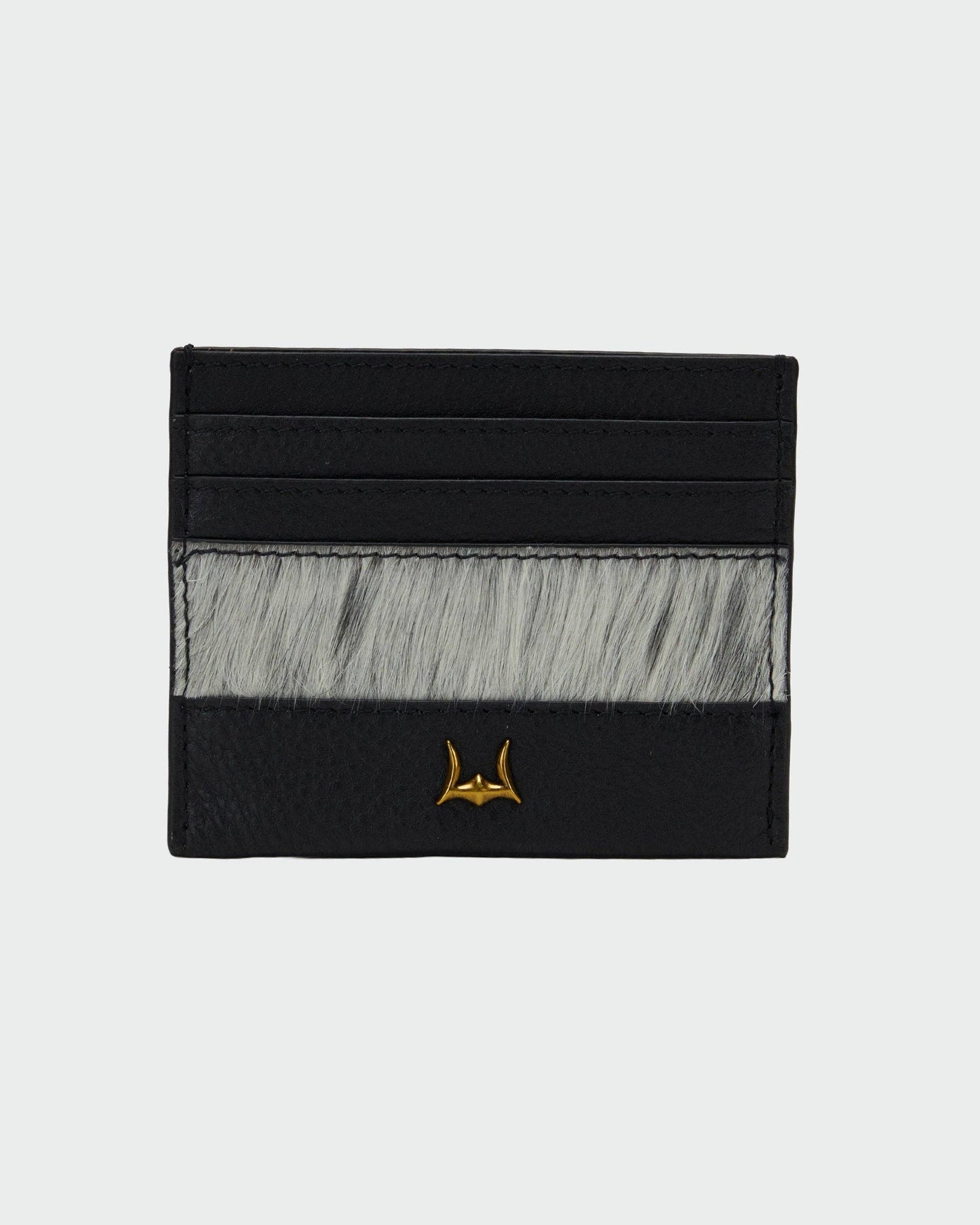 Myra Bag - Loyal West Shell Card Holder In Black & White Cowhide - Single