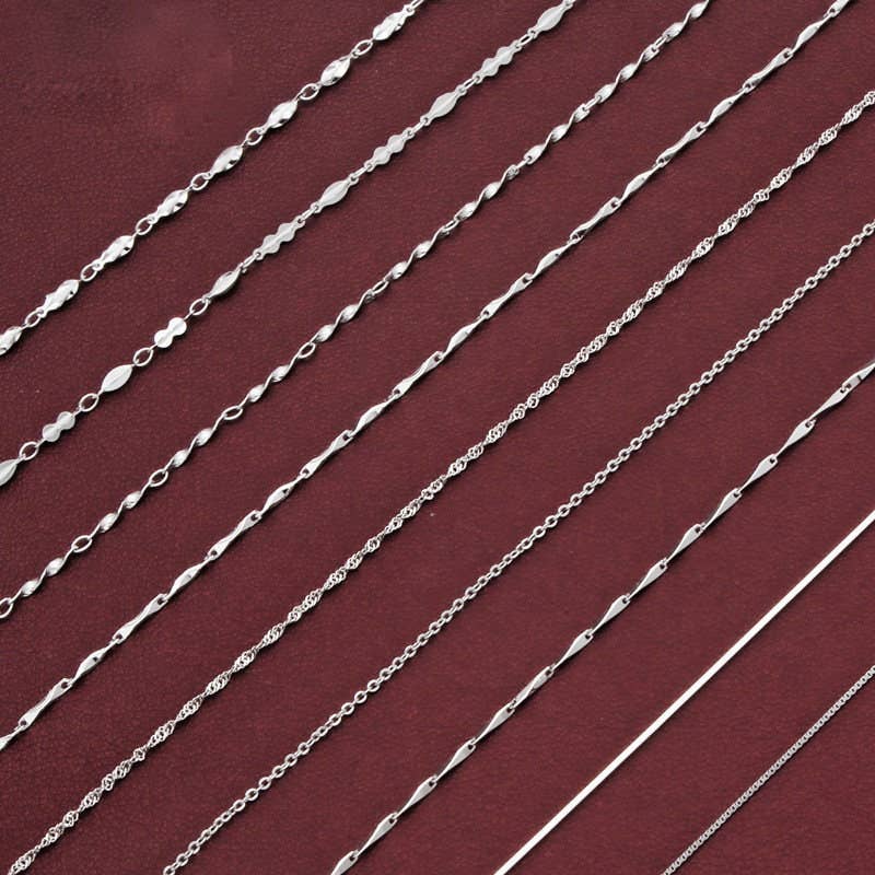 Perimade & Co. LLC - Box Cable Singapore Necklace Chain in 925 Sterling Silver - 40 Centimeters / Snake Chain