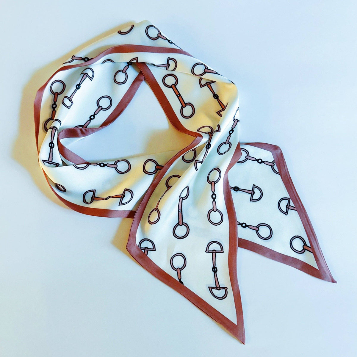 Ellison+Young - Equestrian Chain Link Border Scarf – Stylish Accent for Neck, Hair & Bags