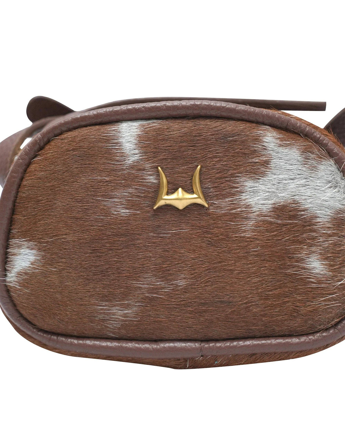Loyal West - Sophia Micro Bag Charm - Brown & White Cowhide