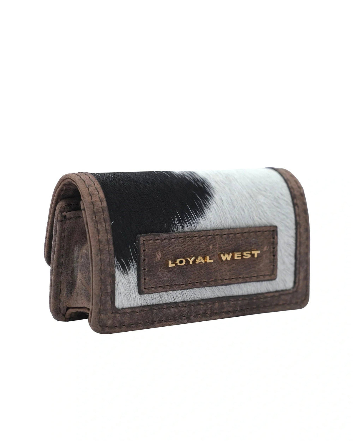 Loyal West - Cattle Lipstick Case - Black & White Cowhide