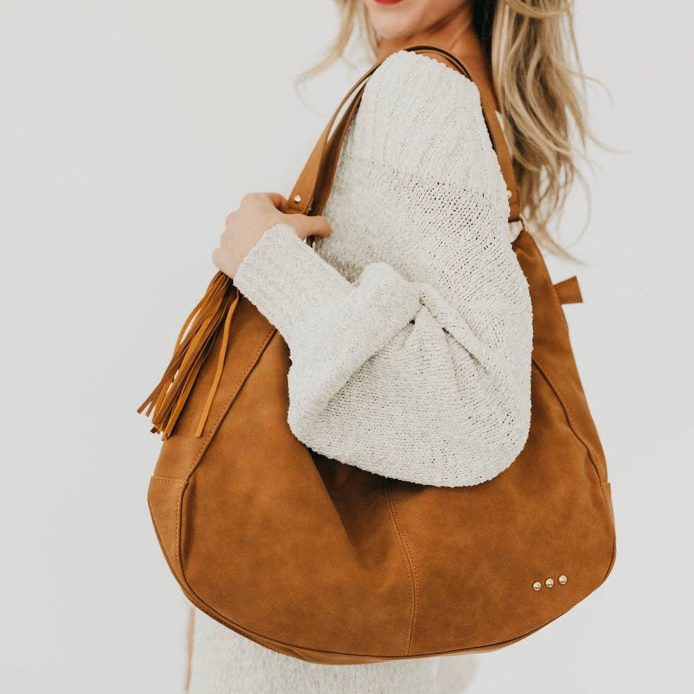 Pretty Simple - Hazel Hobo Shoulder Bag with Tassel - Leopard