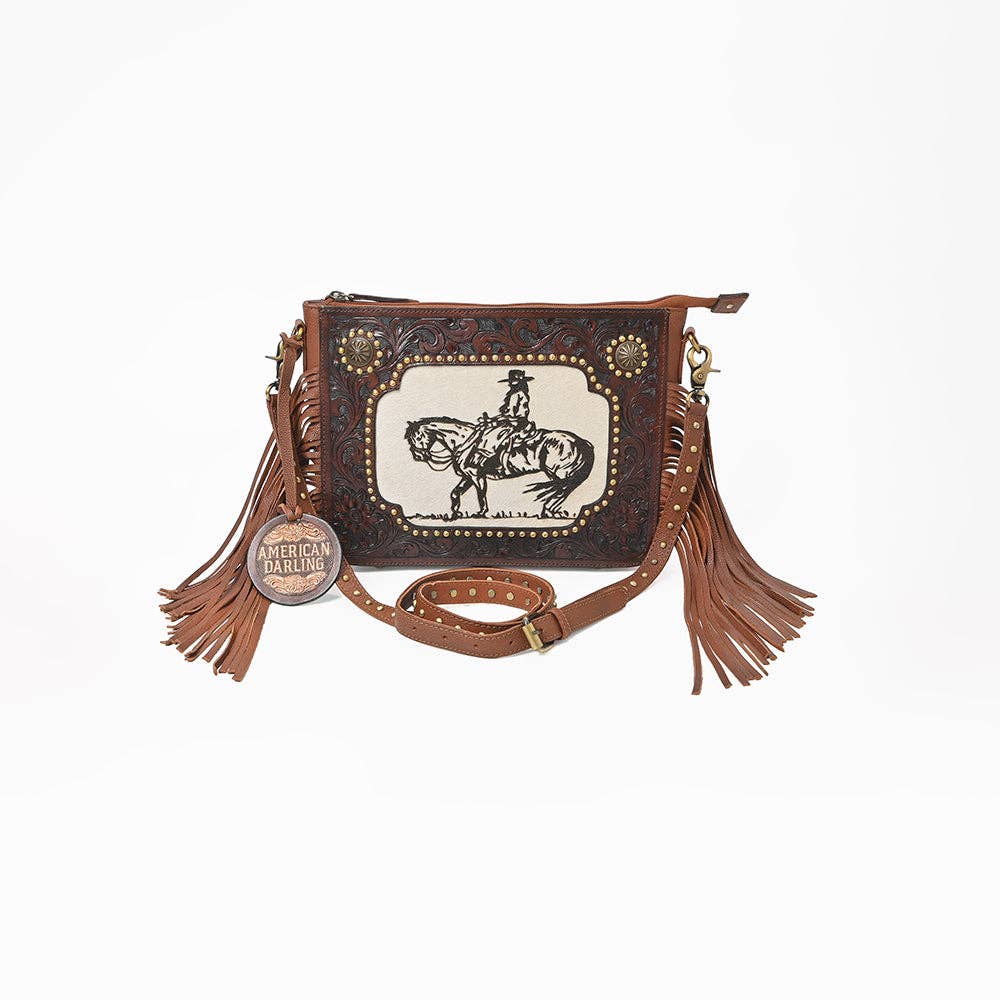 American Darling Crossbody Hand Tooled Genuine Leather Women Bag - ADBGA1029