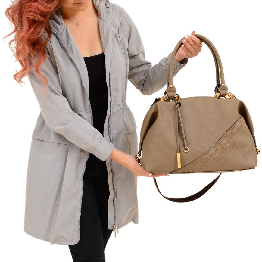 Sam Dual Handle Satchel - Mistyrose