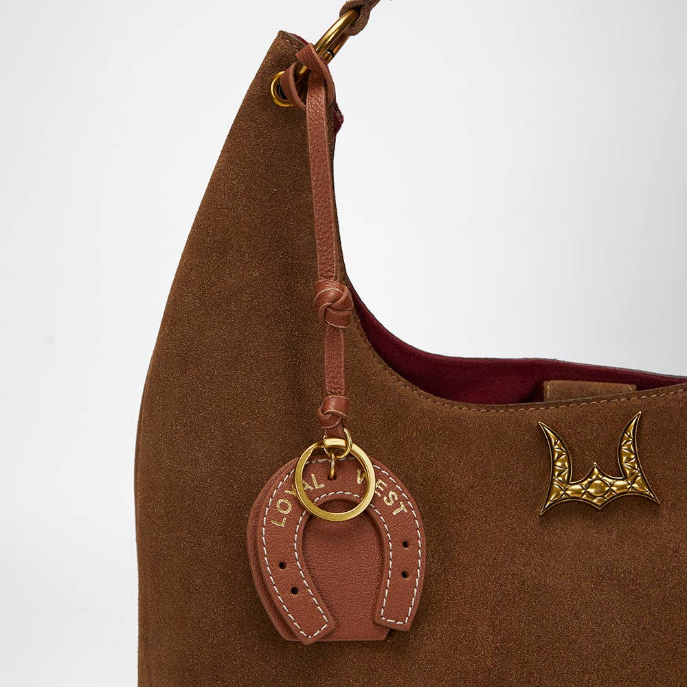Myra Bag - Loyal West Horse Shoe Bag Charm In Calf Leather - Tan - Single