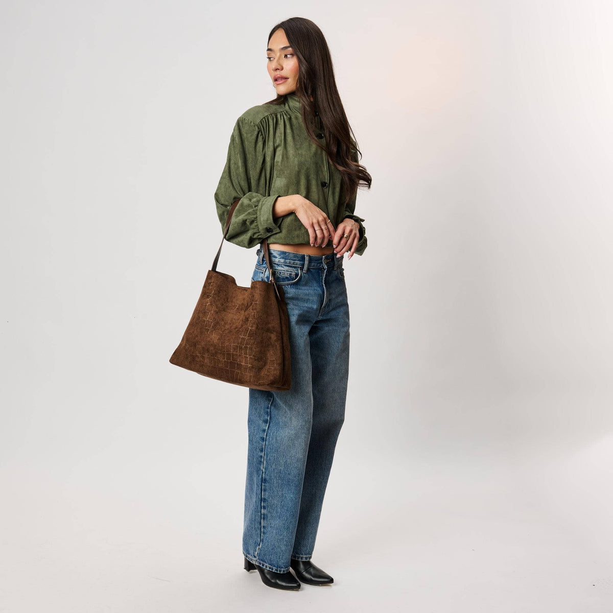 Moda Luxe - Neve Croco Tote - Chocolate