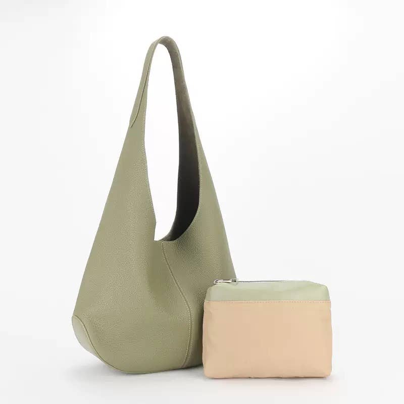 Sook Stainable - Grain leather simplistic tote bag  - Black