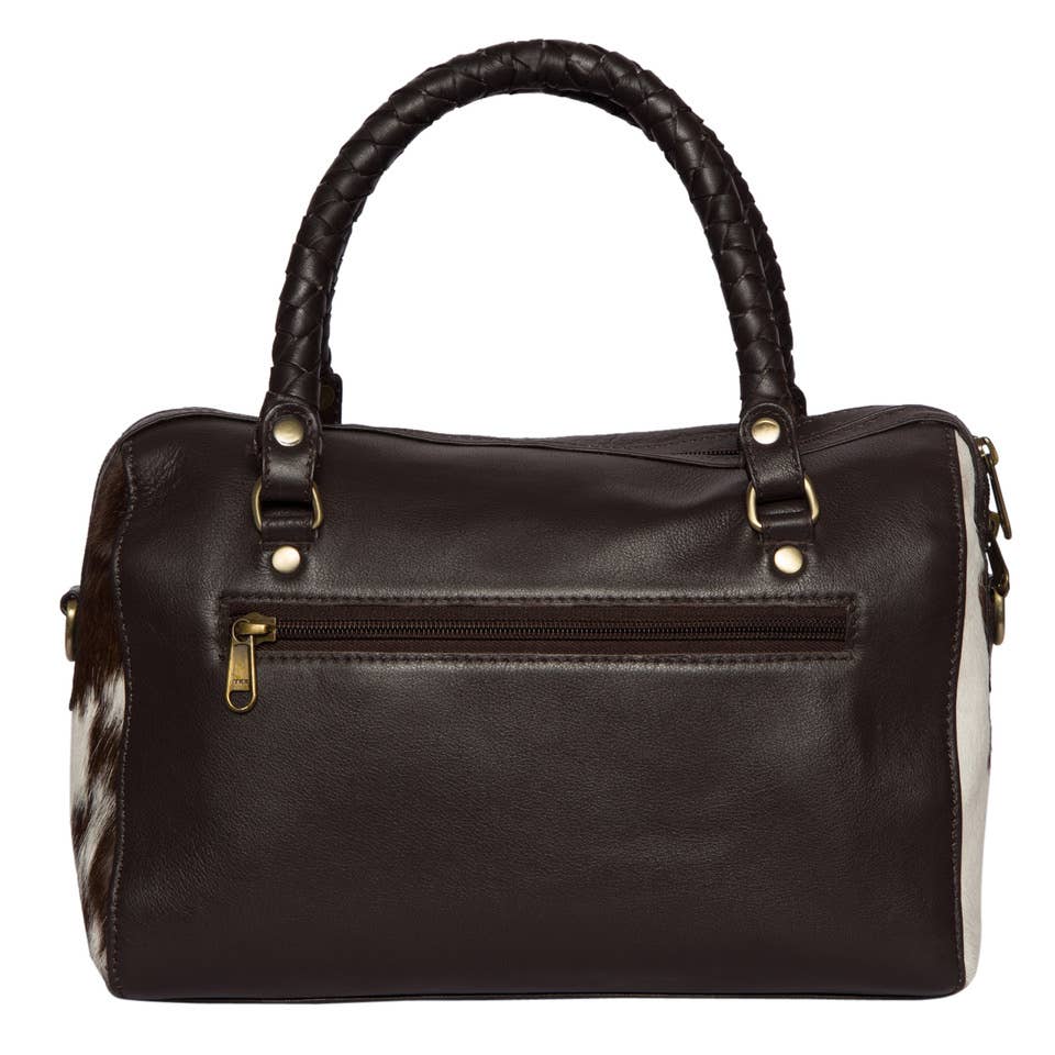 Ladies Cowhide Speedy Bag – Brussels Black & White