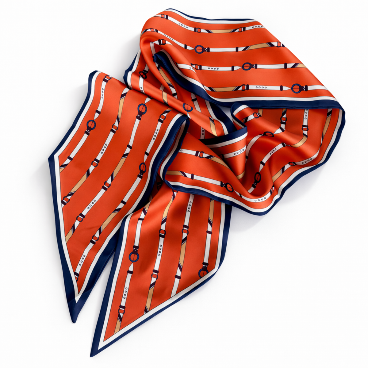 Ellison+Young - Saddle Stripe Silky Jumbo Twilly Scarf – Classic Equestrian Elegance