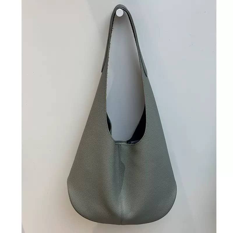 Sook Stainable - Grain leather simplistic tote bag  - Caramel